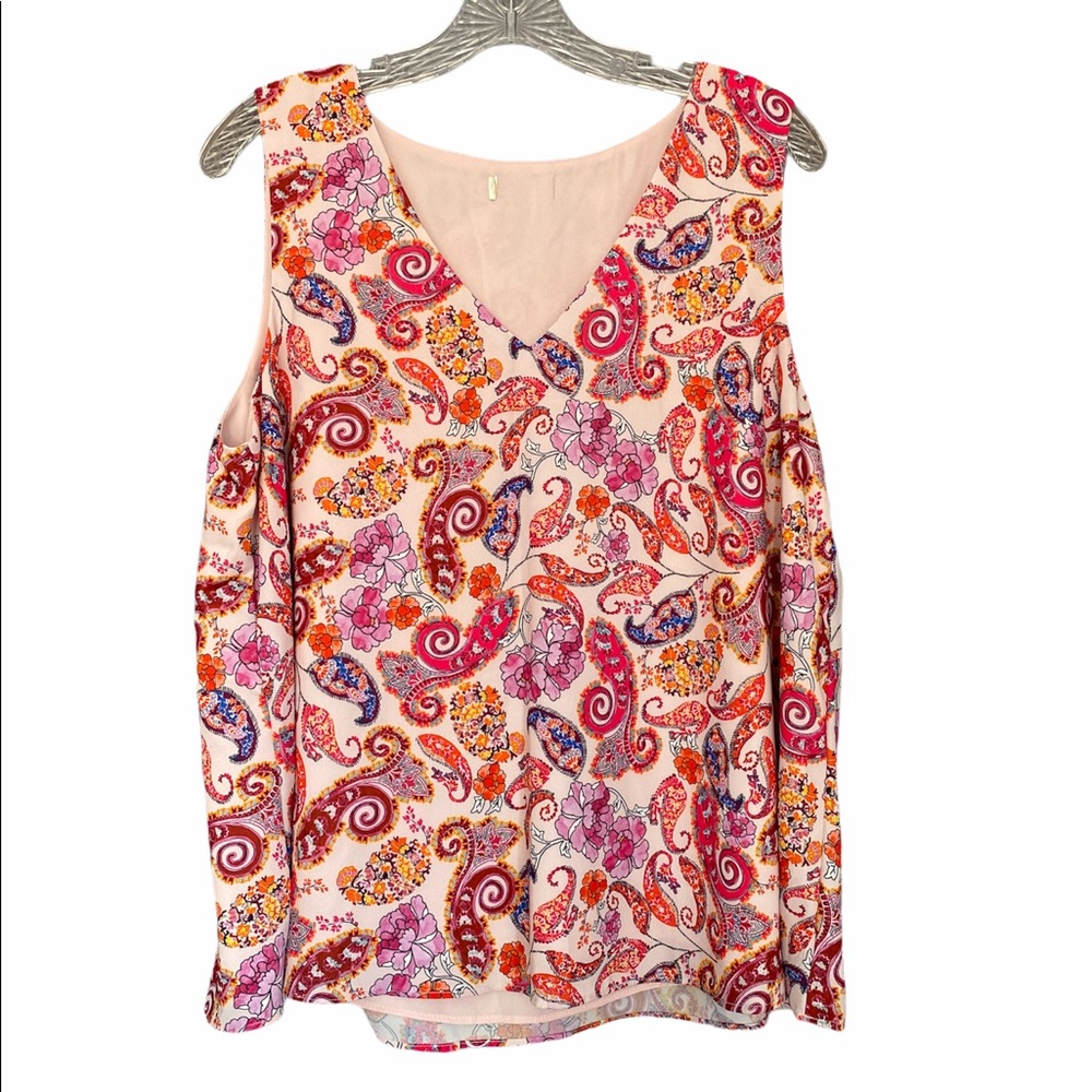 Pink Paisley Sleeveless Top